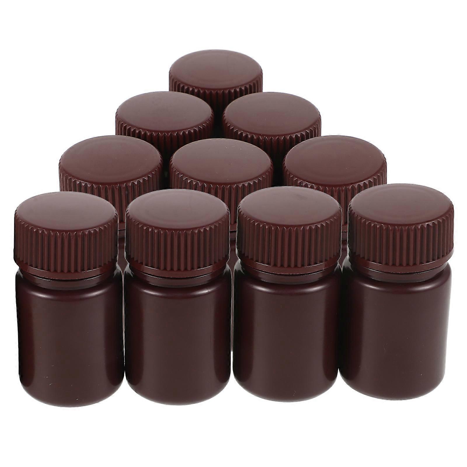 Empty Bottles Sample Bottles for Storage Use 10Pcs Light Brown Lab Reagent