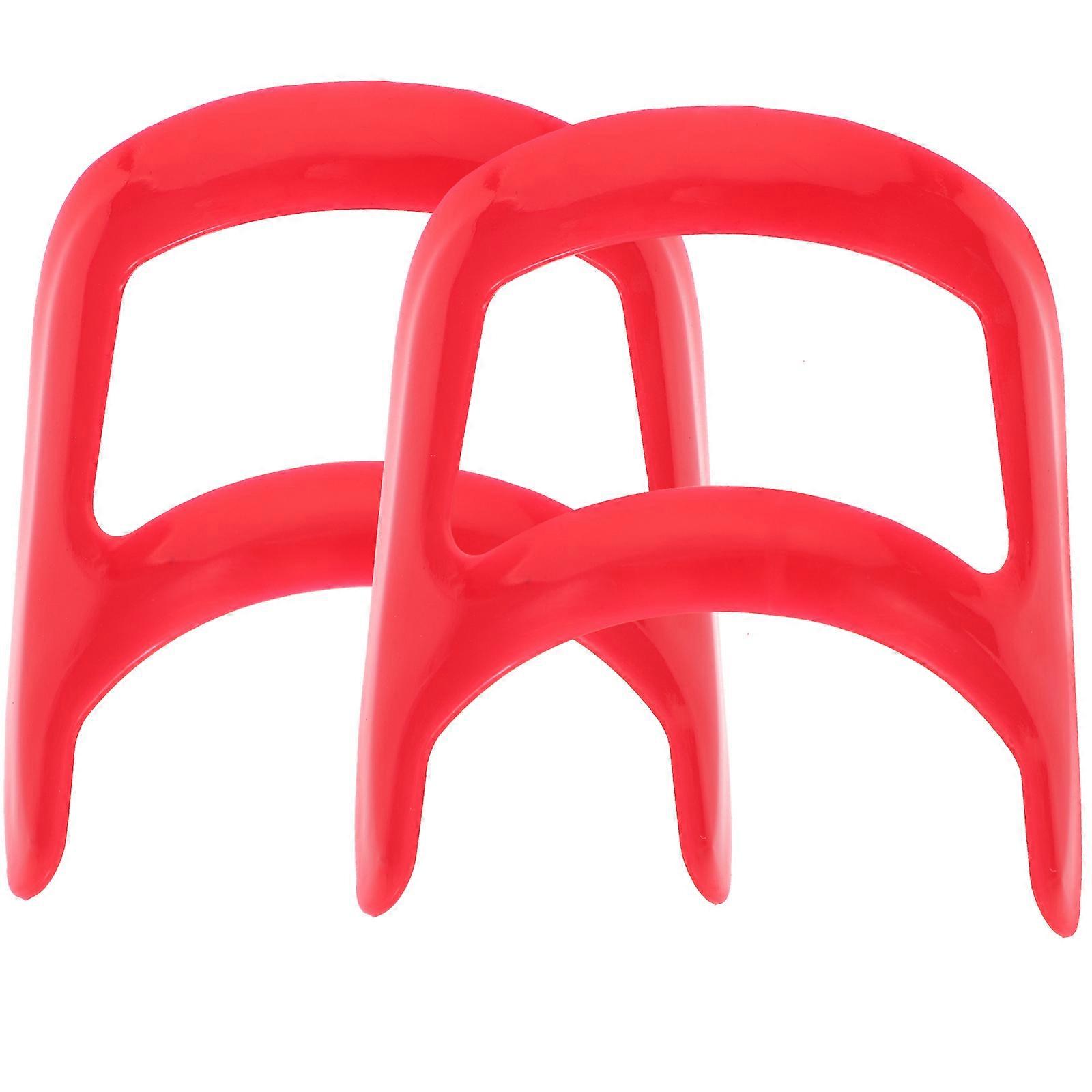 Beard Styling Tool Professional Beard Shape Ruler for Men 2Pcs Red Plastic