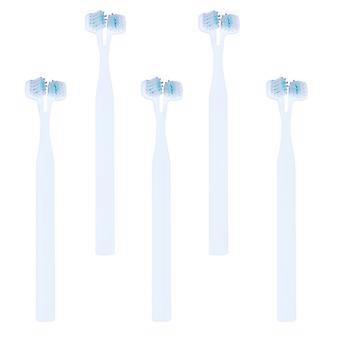Pet Toothbrush Double Head Teeth Brush for Pet Cleaning 5Pcs White