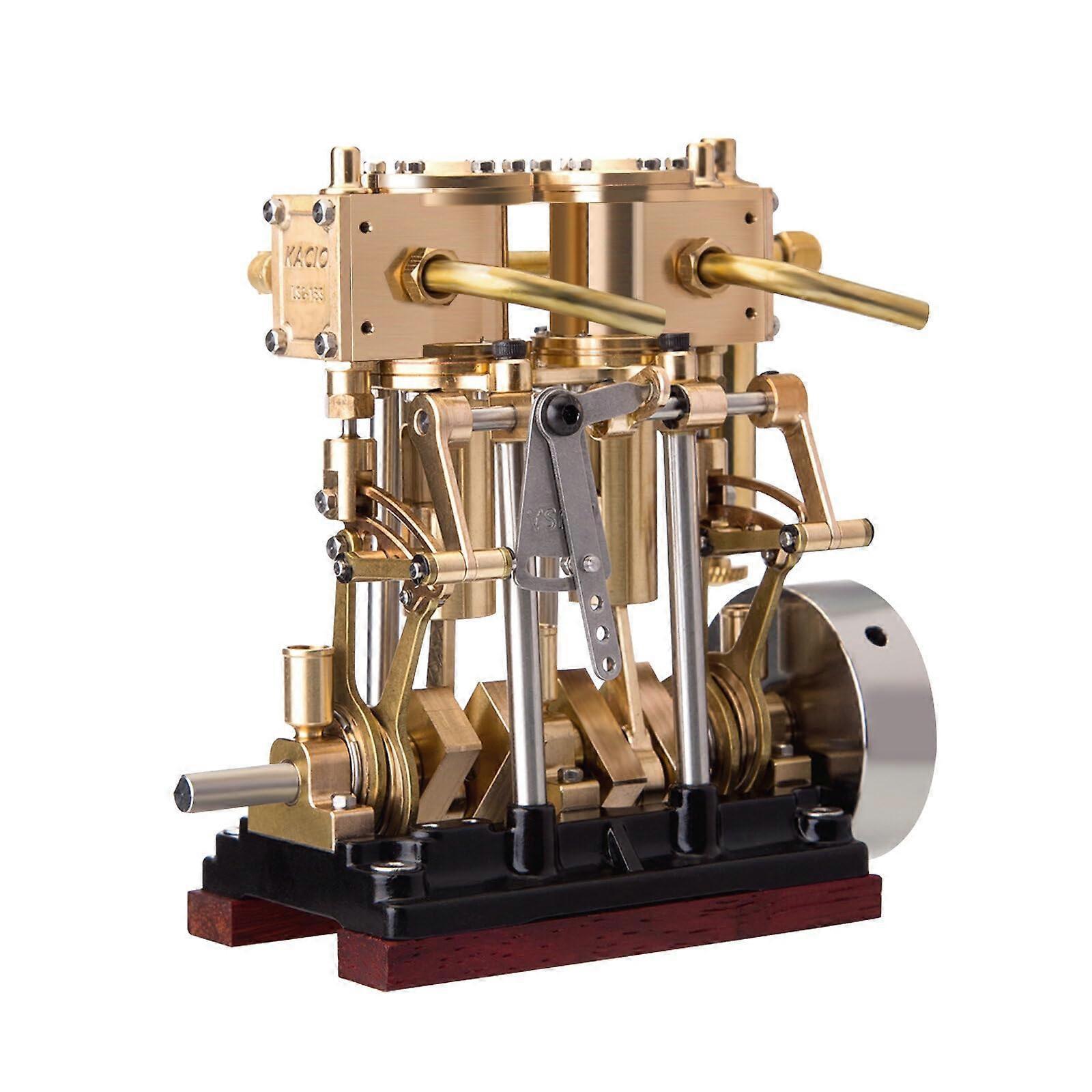 Stirling Engine Model Kit Vertical Two Cylinder Steam Engine Working Mechanical Model for Ships