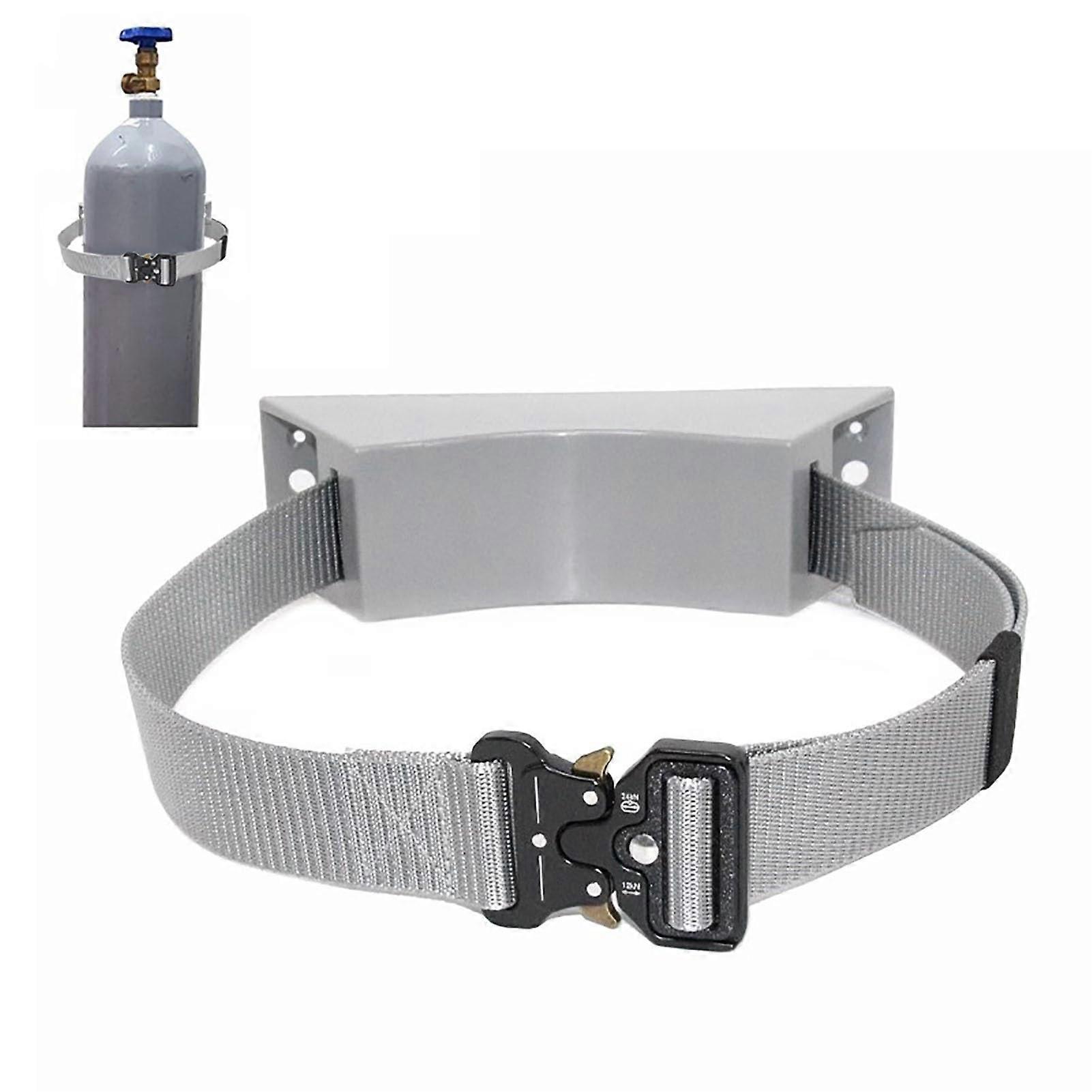 Wall Mounted Oxygen Tank Bracket and Propane Holder, 1m Gray with Adjustable Secure Straps