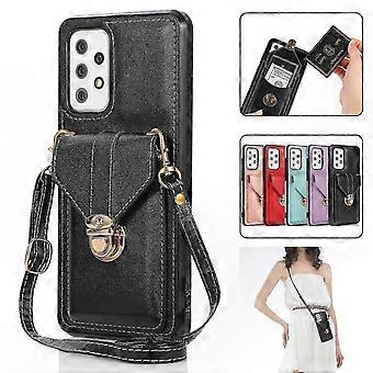 Women's Wallet with Card Holder and Strap for  Galaxy A72 4G Crossbody PU Leather Anti-Scratch Protective Case Cover