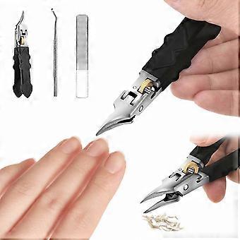 Nagelknipser mit gebogener Klinge und langem Griff für dicke und eingewachsene Zehennägel, 1 Set