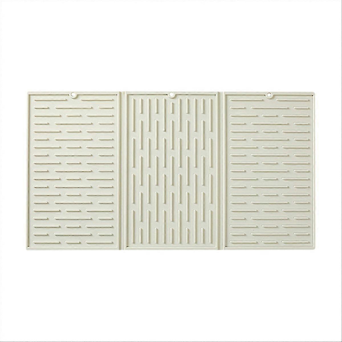 Creamy white Foldable tri-fold tableware drying mat