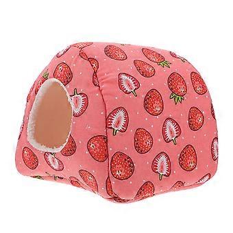 Roze hamsterbedje, warm nestje voor kleine huisdieren, 2 stuks, gezellig rusthuisje