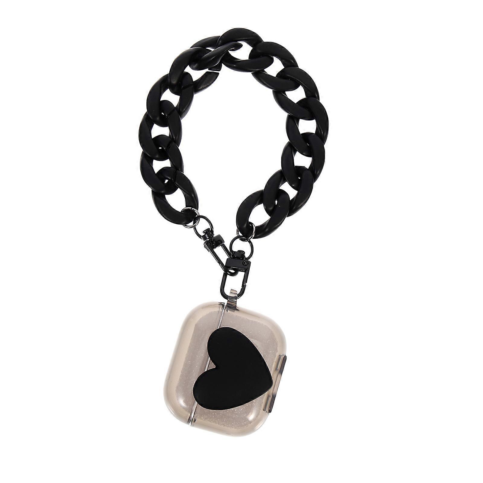 Black Wireless Earphone Protective Cover with Heart Pattern for