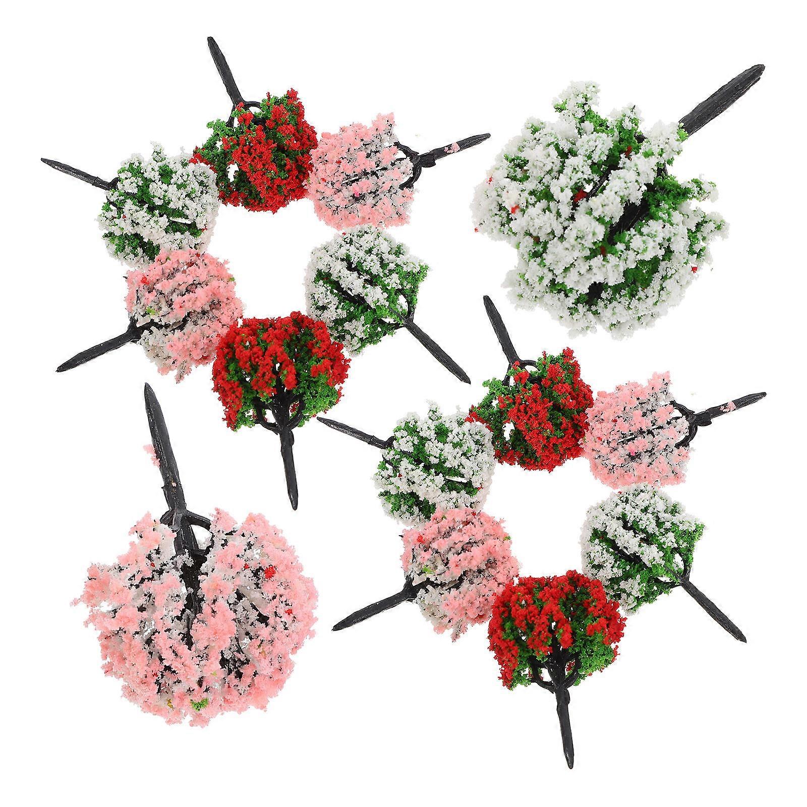 Model Tree Material Miniature Tree Model for Decoration 15Pcs Assorted Color