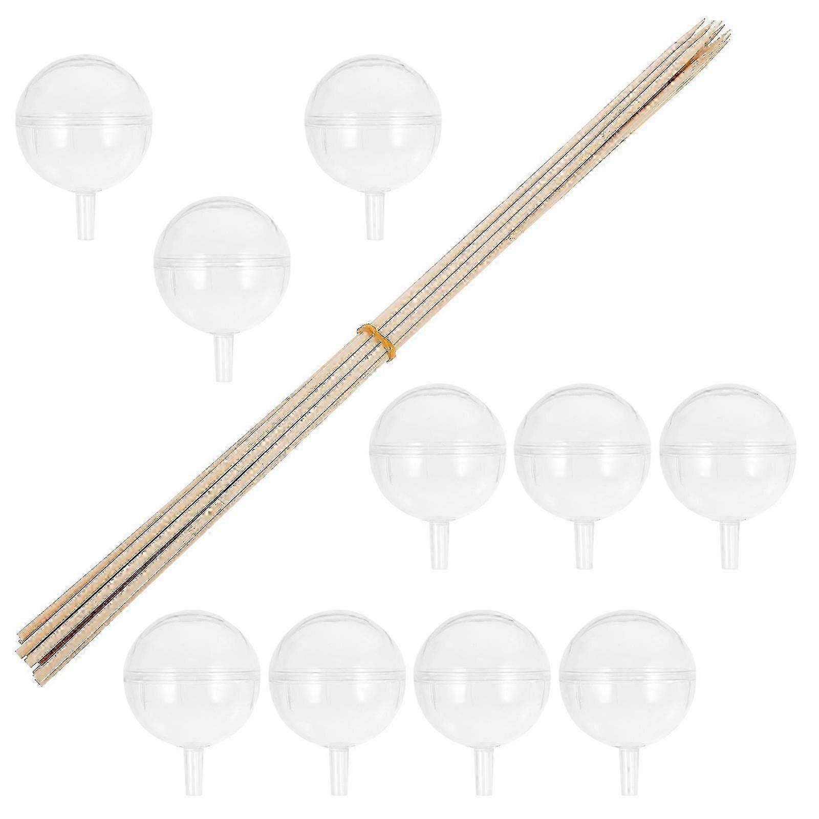 Clear Chocolate Holder & Wood Stem Set, 10 Sets