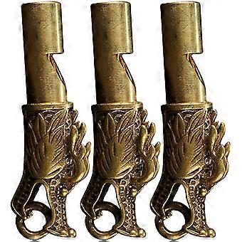 Whistle Dragon Head Copper Whistles for Outdoor Use 3Pcs Pendant Set