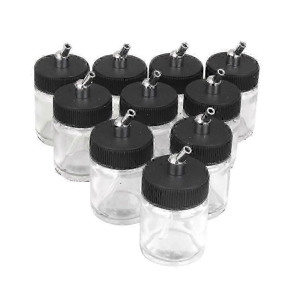 10 x 22cc Airbrush Bottle Blank Jars Pot with Suction Pump Lid Spray Top