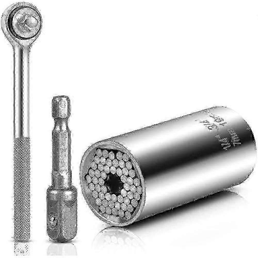 7-19mm Universal Socket Wrench Set Power Drill Ratchet Bushing Spanner Multifunction Hand Tools