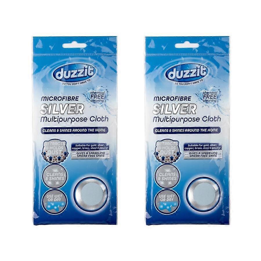 Duzzit Microfibre Silver Multipurpose Polishing Cloth (2 Pack)