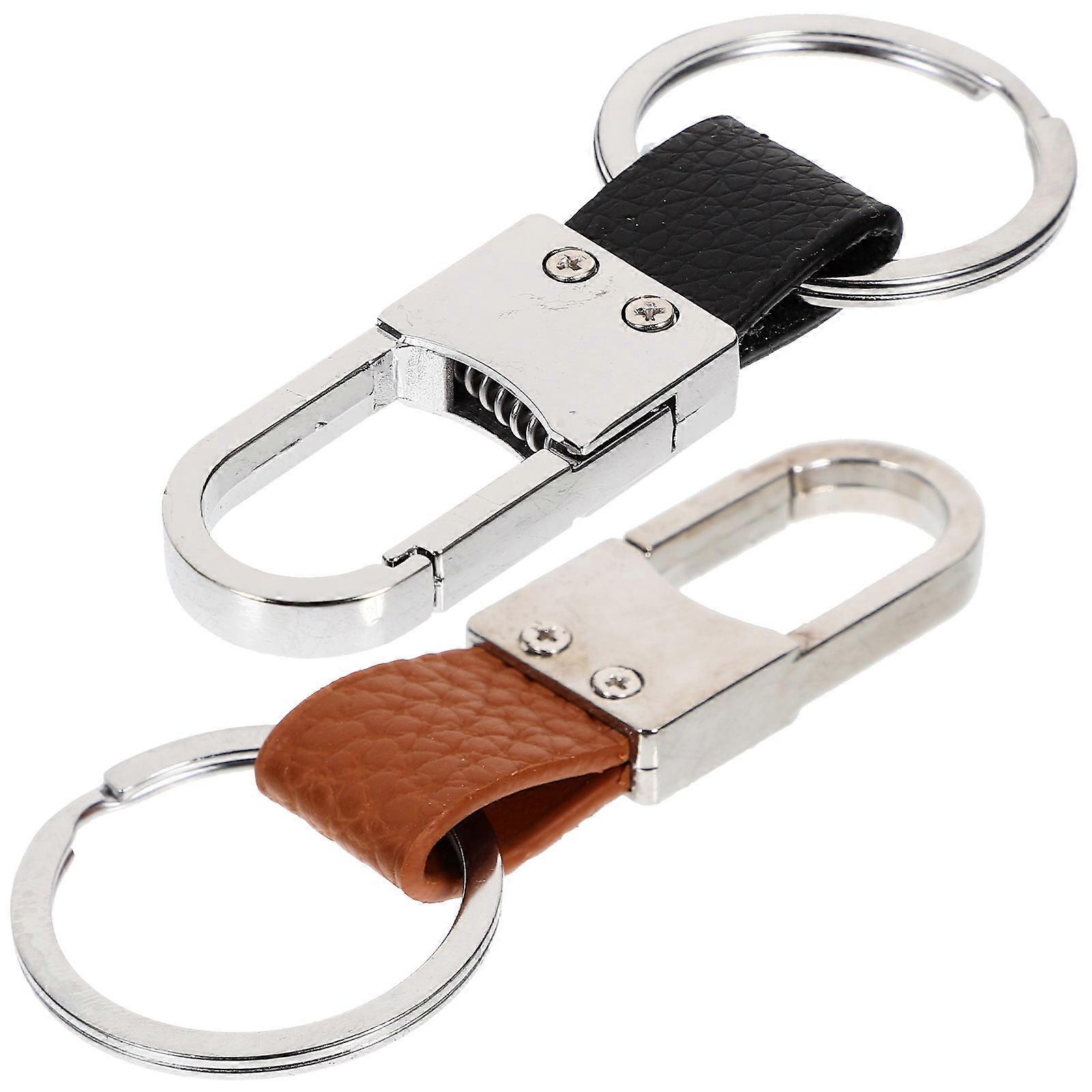 2pcs PU Car Keychain Multi-functional Key Holders Key Ring Key Organizer