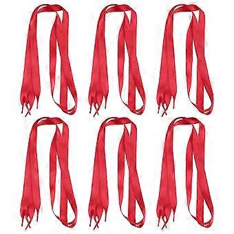 Kleurrijke satijnen schoenbandjes, chique schoenaccessoires, 6 paar.
