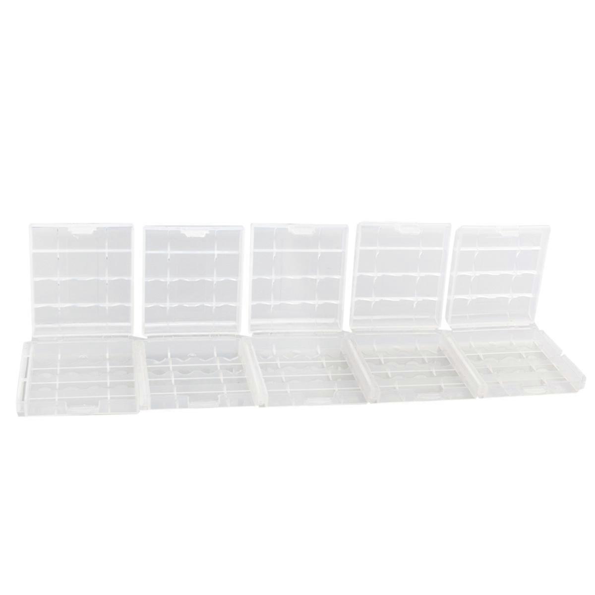 5pcs AA /AAA Electronic Box Storage Hard Case Boxes (Transparent)