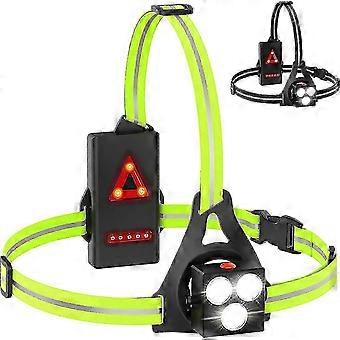 Running Light, Usb Rechargeable Led Running Light, 120 Adjustable Chest Light, 500 Lumens, Running Light With Reflective Strips compatible with Joggin