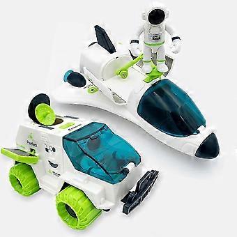 Ruimtespeelgoed voor kinderen 3 4 5 6 7 8 jaar oude jongens Space Shuttle Avontuur Astronaut Speelgoed Ruimteschip Raketrover Speelgoed met Licht Geluid Speelset