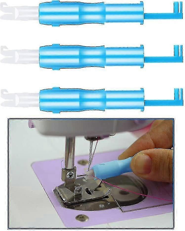 3Pcs Sewing Needle Inserter,automatic Needle Threader Plastic Needle Threading Tool,Sewing Machine