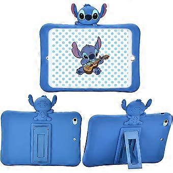 Kickstand Case for iPad Mini 1/2/3,3D Cartoon Animal Character Cute Soft Silicone Rubber Blue Holder Stand Cases,Kawaii Fashion Fun Cool Protective Co