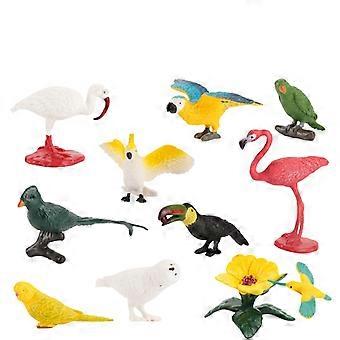 10Pcs Bird Figurines Set, Realistic PVC Wild Birds Models, Includes Parrot, Flamingo, Owl, Toucan, and More, Educational Toys for Kids, Animal Figures