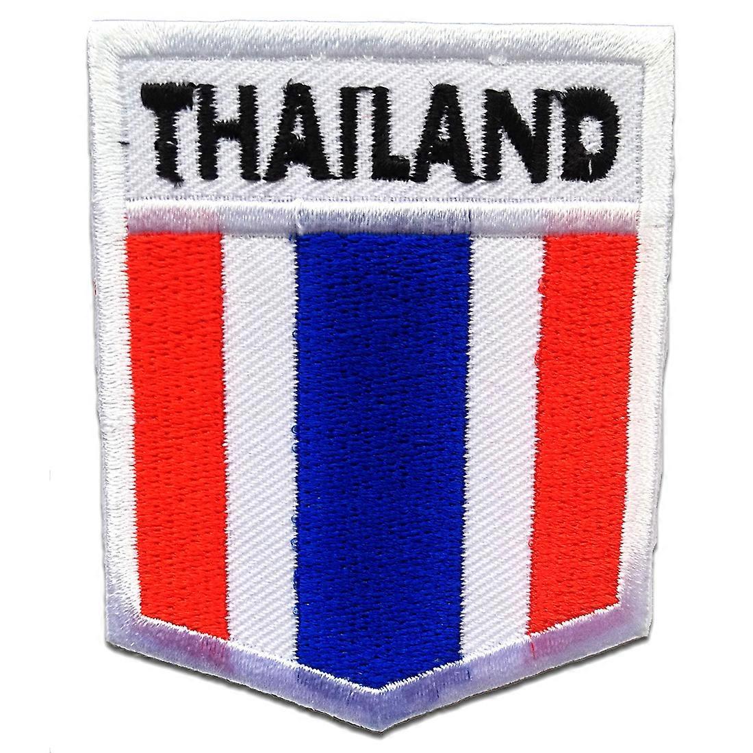 Patch / Iron-on patch - Thailand flag flag - white - 6 x 7.5 cm - patch patches