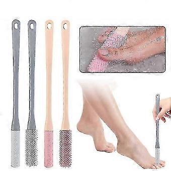 2pcs Silicone Toe Gap Cleaning Brush, Foot Cleaning Brush, Foot Brush for Shower with Long Handle, Exfoliation Tool Brush for Elderly