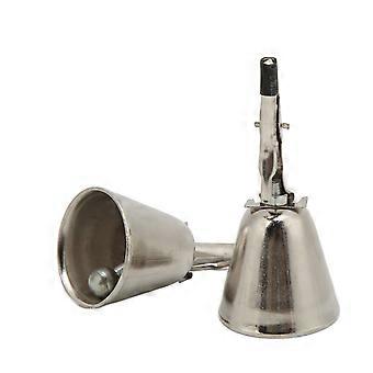 Lot de 2 anneaux d'avertissement pour canne  pche en mtal, nickelage, petite taille