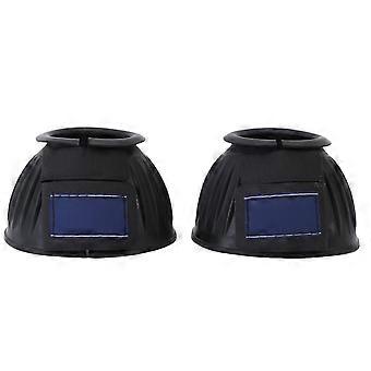 Horse Bell Boots Rubber Hoof Protector for Riding Training 1 Pair Comfortable Equine Boots Equestrian Supplies Black Large