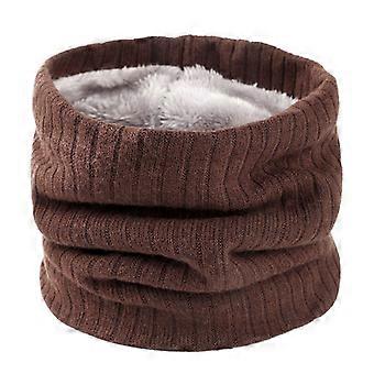 Winter Scarf compatible with Men Fleece Ring Bandana Knitted Warm Solid Women Neck Warmer Thick Cashmere Hot Handkerchief Ski Mask