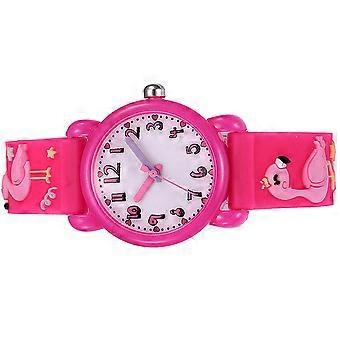 Fashion Kids Watch Cartoon Flamingo Pattern for Children 1Pcs