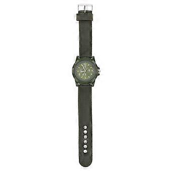 Montre-bracelet lectronique analogique avec bracelet rond en nylon (vert arme)