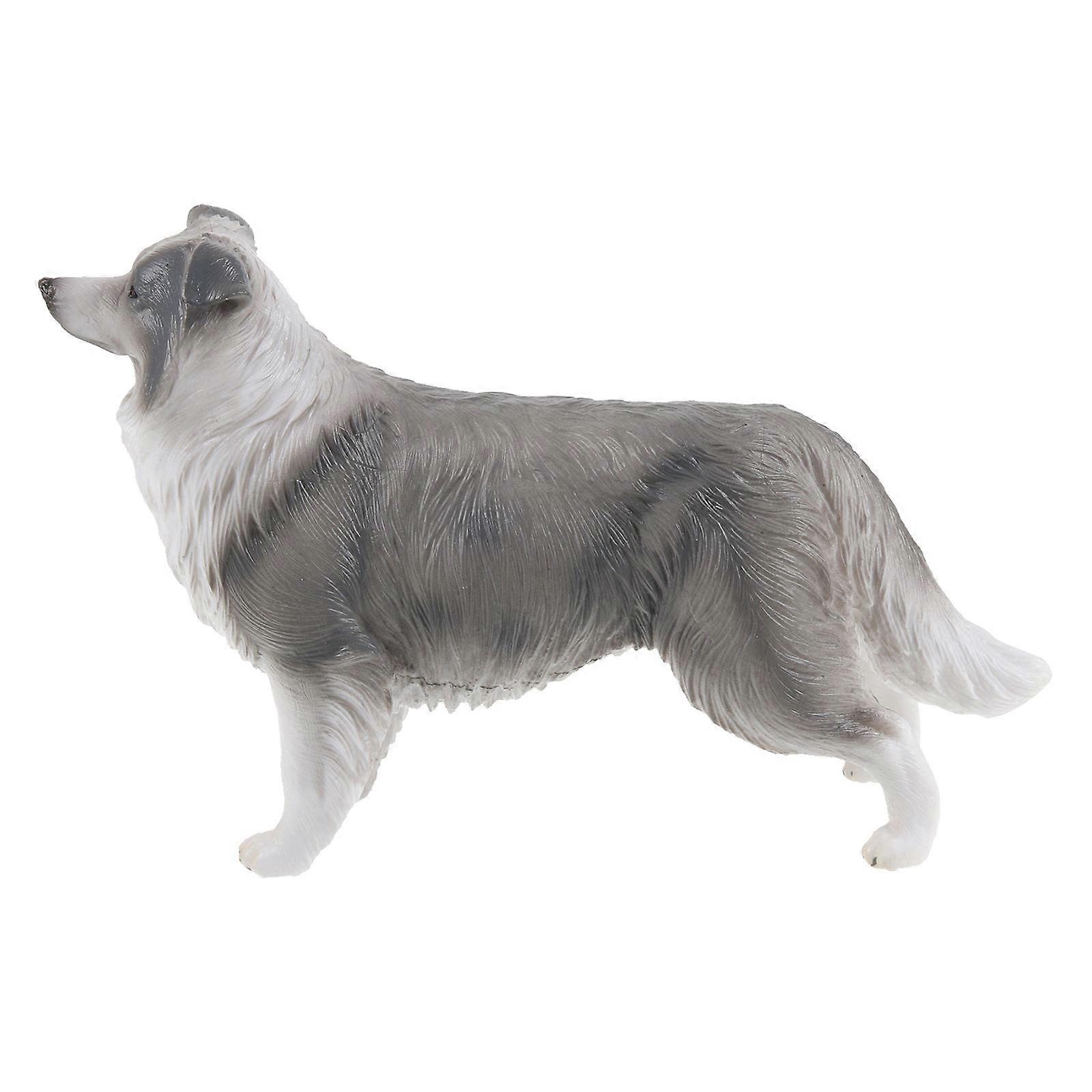 Border Collie Dog Model for Decor Plastic Simulation Figurine