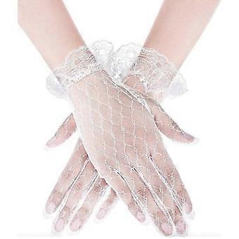 Elegante Damen-Spitzenhandschuhe mit floralem Netzmuster für Hochzeiten, Sommerhochzeiten, Teepartys und Opernaufführungen