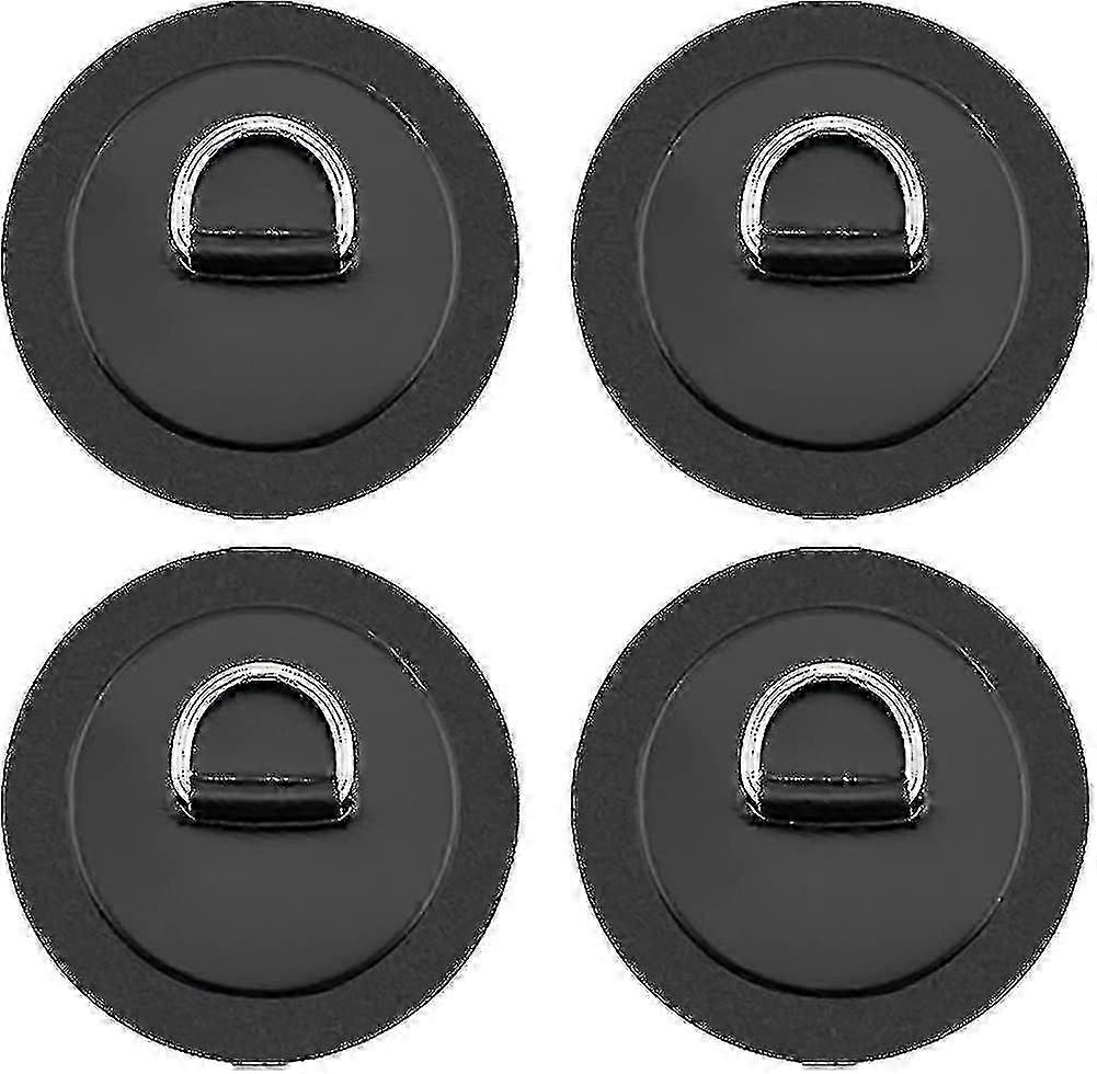 Round D Ring Cord Buckle Sailor Storage Elastic Loop4pcsblack