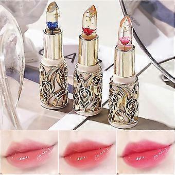 Petal Jelly Discolored Lipstick, Crystal Jelly Flower Color Changing Lipstick, Crystal Flower Jelly Lipstick, Waterproof Changing Color Lipstick