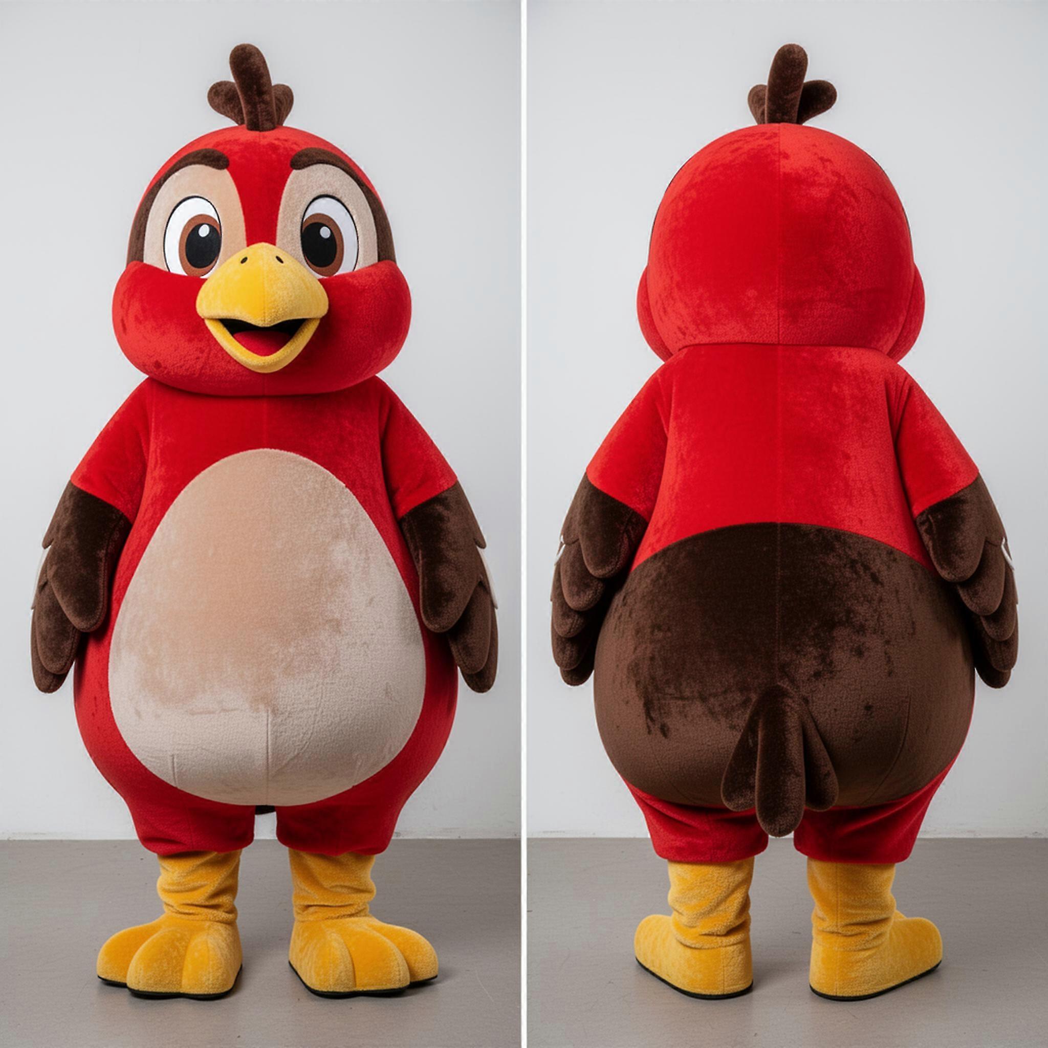 MASTICOT Crimson Red Rounded Quail Mascot