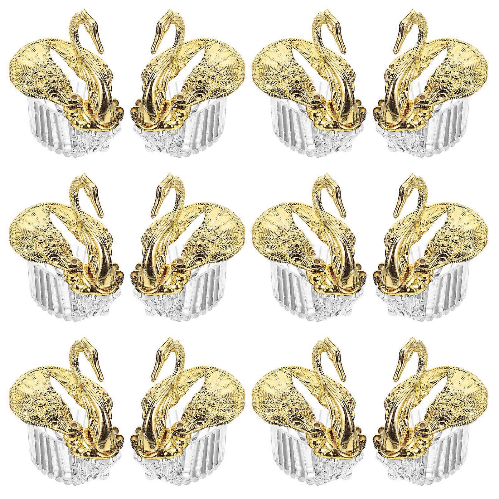Plastic Candy Box Swan Pattern for Storage 12Pcs Party Container