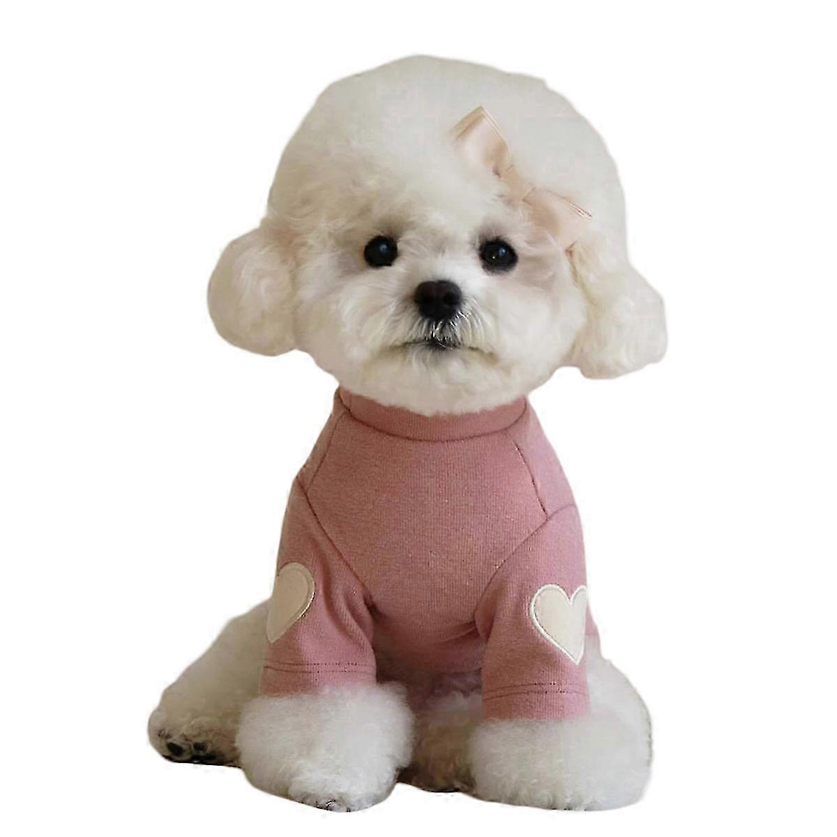 Velvet-Lined Heart-Pattern Dog Tee