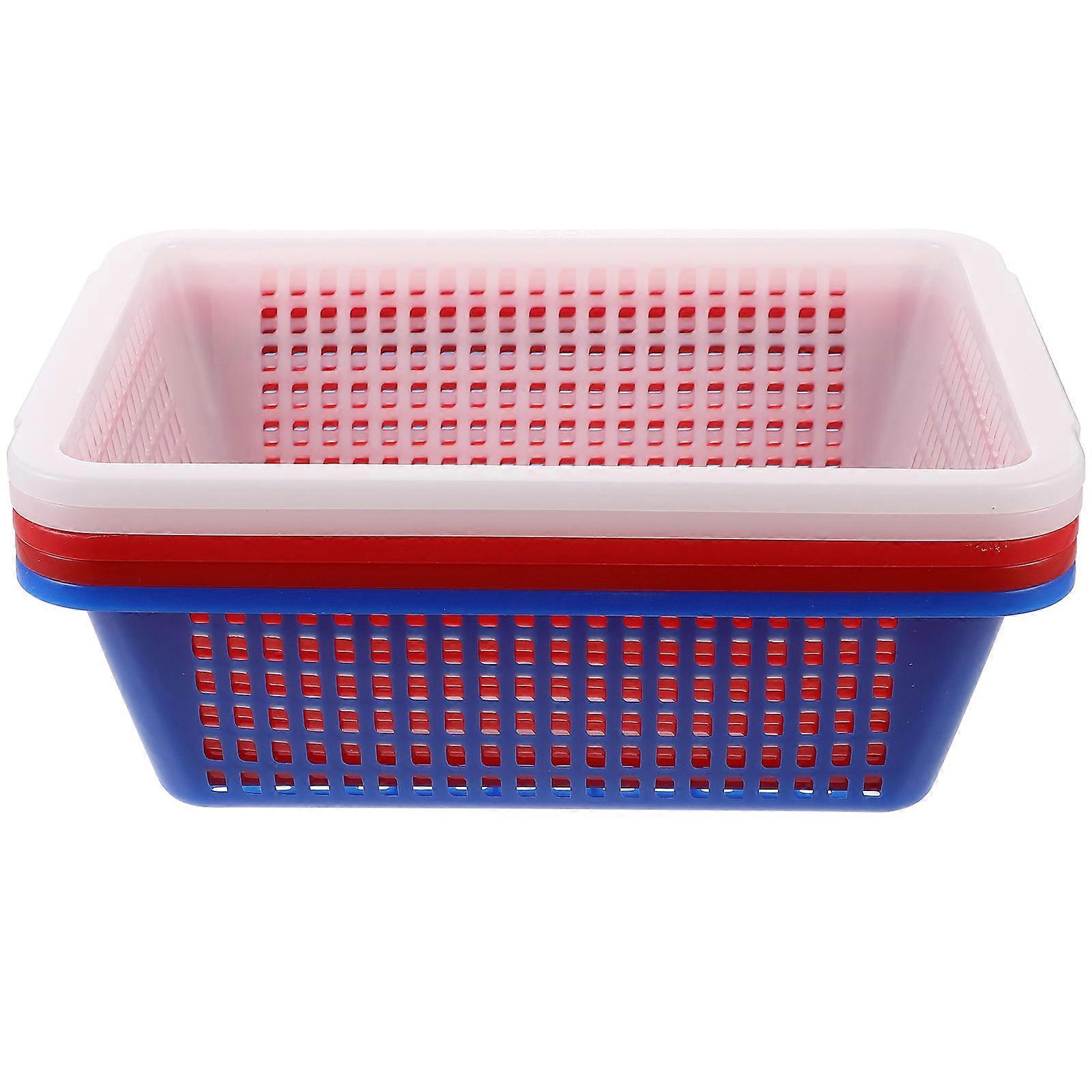Plastic Basket Vegetable Drain Basket for Storage 5Pcs Assorted Color