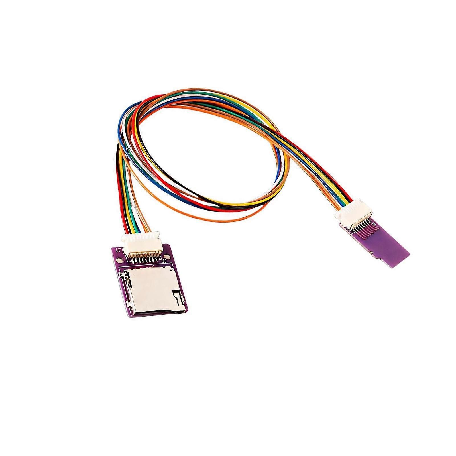 External TF to TF Card Access Cable with Flexible Routing for Device Modification, Testing Tasks, and Routed Installations Multicolor