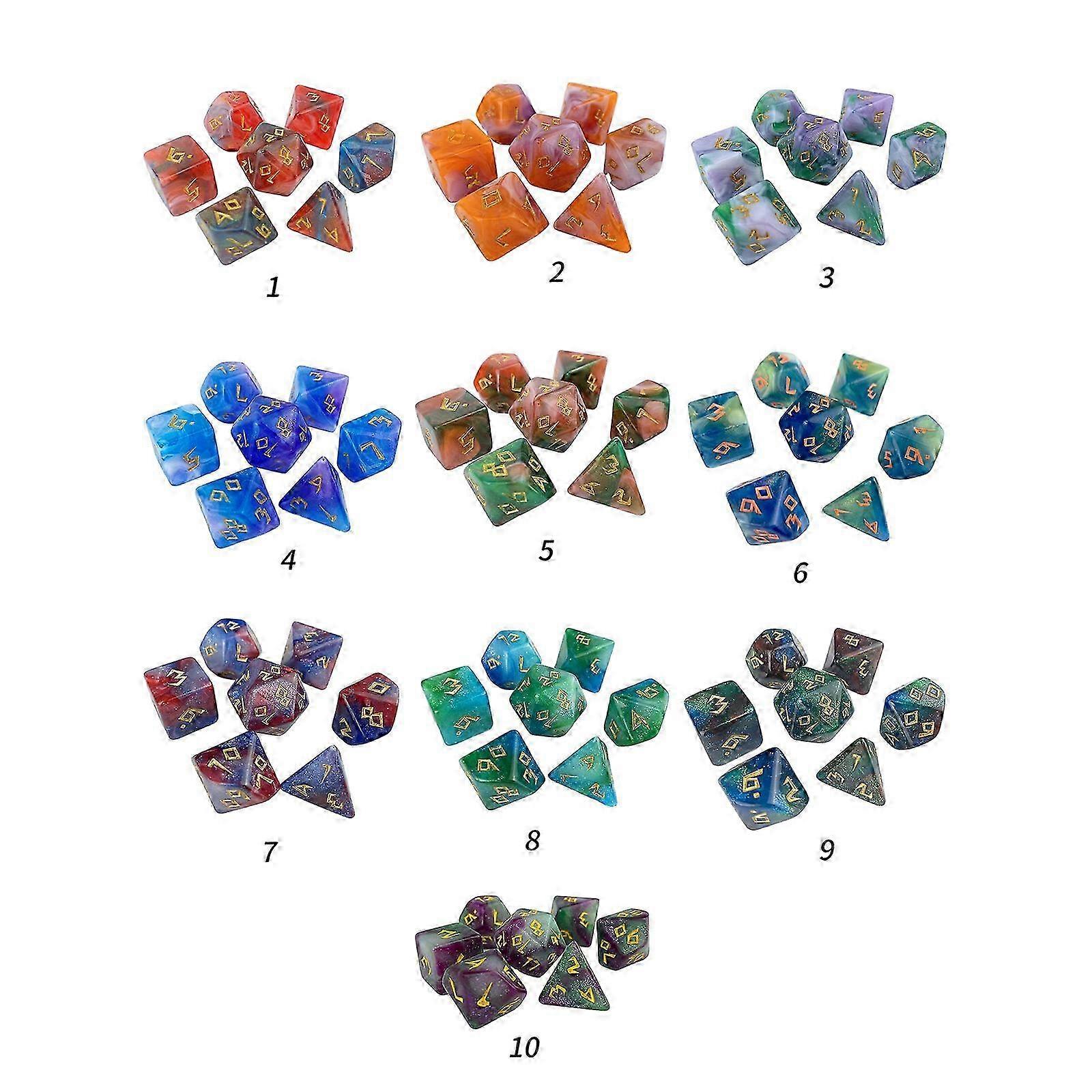 7Pcs Clear Acrylic Polyhedral Dice Set