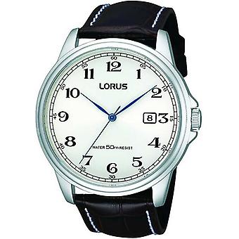Lorus Watches Quartz Analog Men's Watch with RS985AX9 Cowskin Bracelet