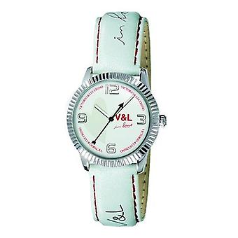 V & l heart melon watch for Women Analog Quartz with Cowskin Bracelet VL025601