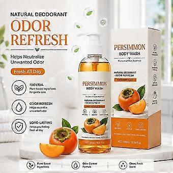 Purifying Persimmon Body Wash 300ml Deodorizing Shower Gel for Odor Control Gentle Moisturizing Care for Mature Skin-jry