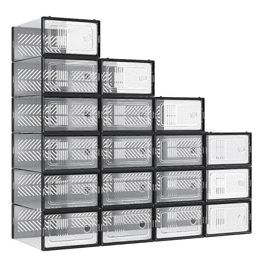 Stackable foldable shoe storage boxes for everyday footwe
