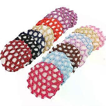 14pcs Invisible Mesh Crochet Hair Nets for Women Professional Hair Decor for Dancers Flight Attendants Hospitality Chic Mixed Color Hair Accessories
