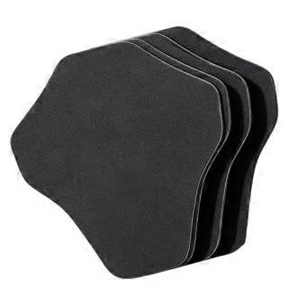 Shaped Ski Shin Guard Inserts, Smooth-Cut Cushioning Layers for Use Inside Hard Lower-Leg Guards During Skiing Multicolor