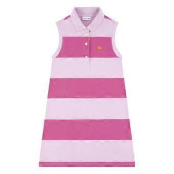 Lacoste Girls Striped Polo Shirt Dress