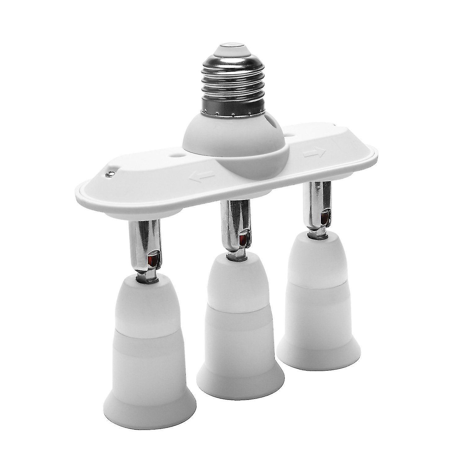 3 In 1 E27 Adapter Converter Horizontal Designed Adjustable 180 Degree Bendable Light Socket Splitt