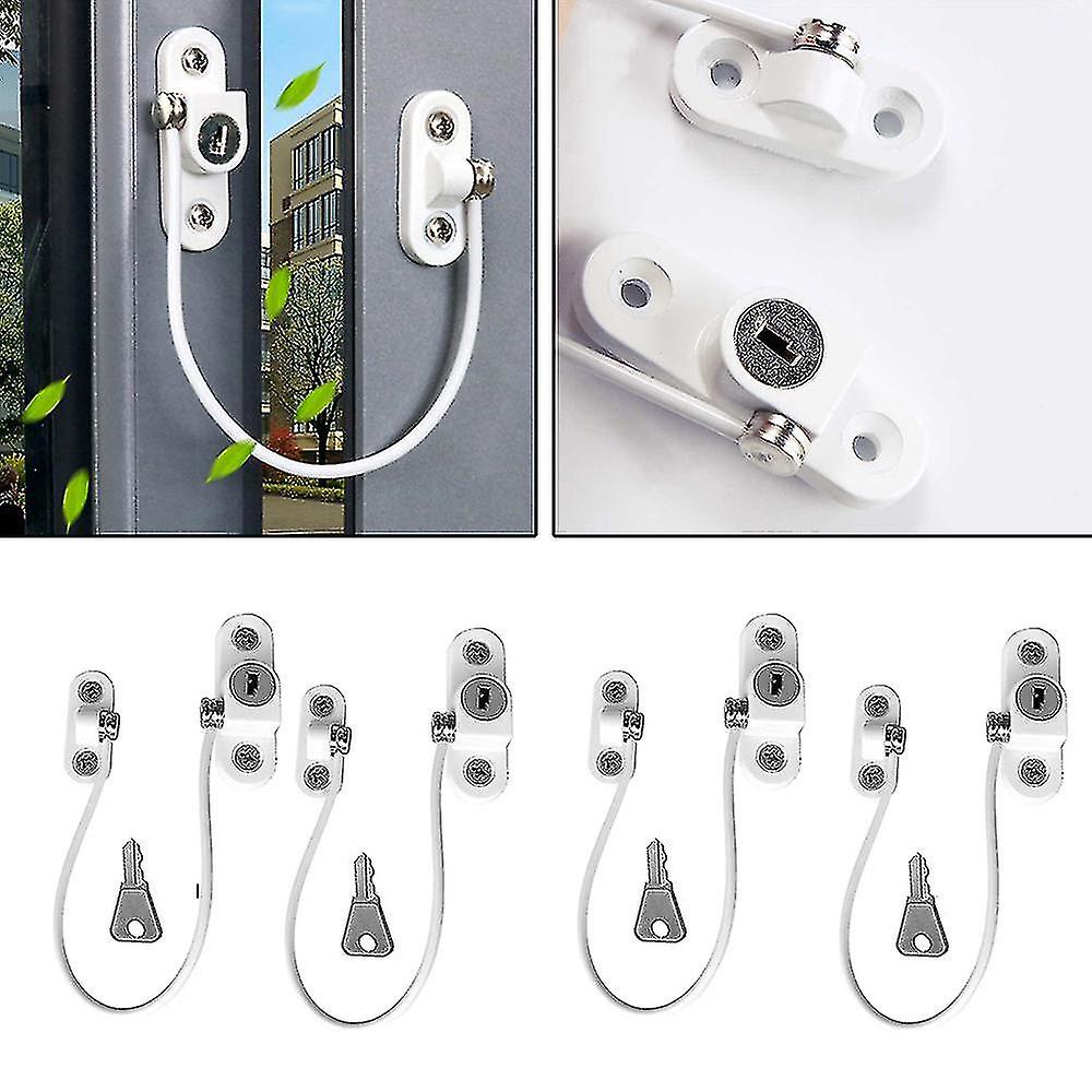 4 Pcs Baby Safety Locks Stainless Child Window Restrictor Infant Security Lock